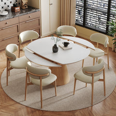 Premium Ash Wood and Sintered Stone Table - Solid Wood Dining Elegance fjx-2668