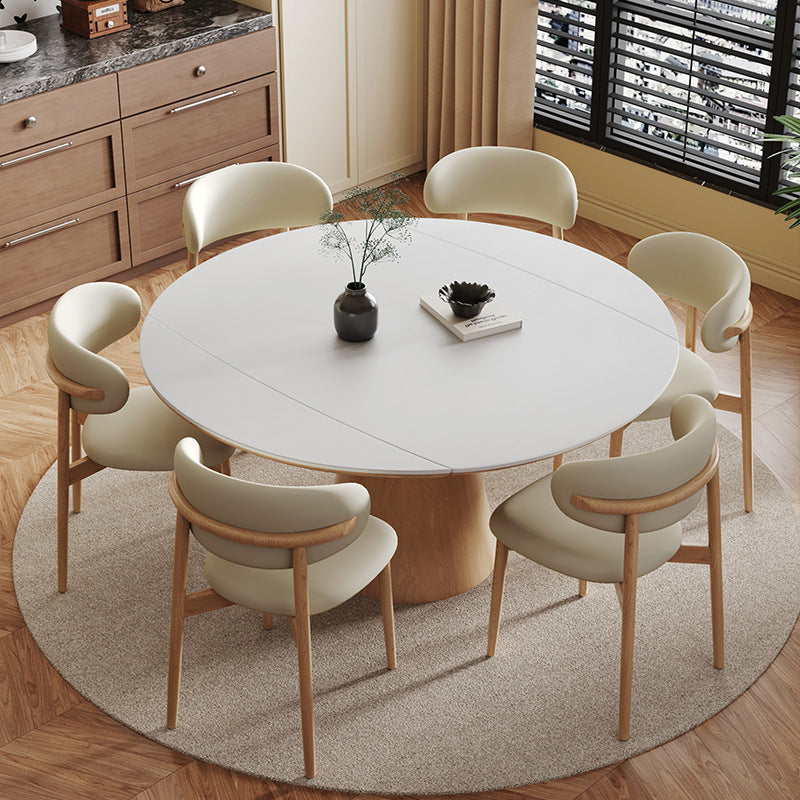 Premium Ash Wood and Sintered Stone Table - Solid Wood Dining Elegance fjx-2668