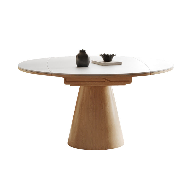 Premium Ash Wood and Sintered Stone Table - Solid Wood Dining Elegance fjx-2668