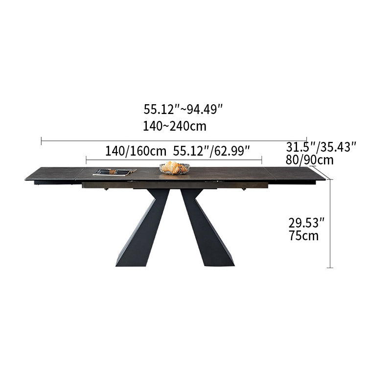 Premium Sintered Stone Table with Durable Aluminum Alloy & Carbon Steel Frame fjx-2669