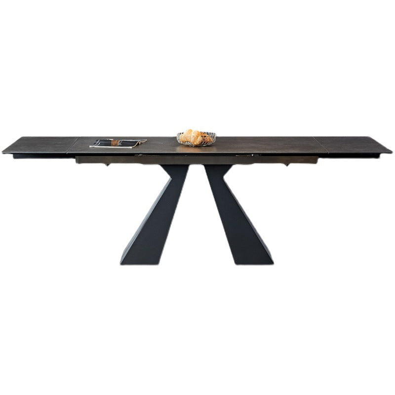 Premium Sintered Stone Table with Durable Aluminum Alloy & Carbon Steel Frame fjx-2669