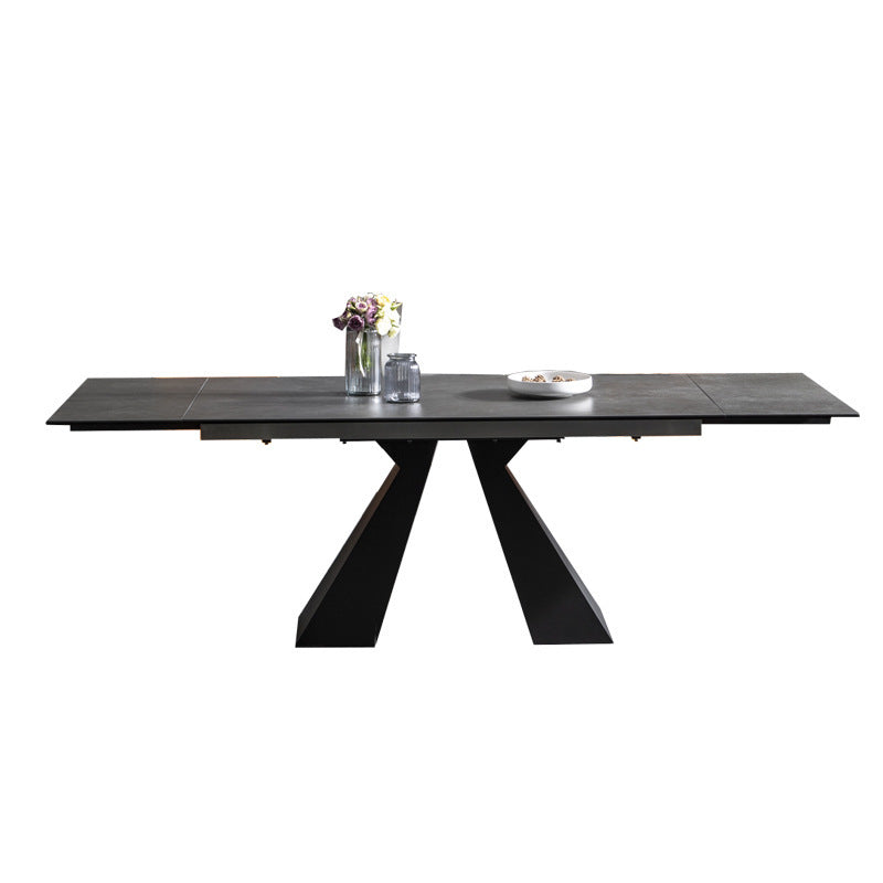 Premium Sintered Stone Table with Durable Aluminum Alloy & Carbon Steel Frame fjx-2669