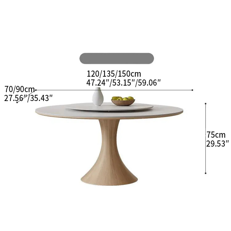 Elegant Ash Wood and Ceramic Sintered Stone Dining Table - Modern Furniture fjx-2671 for Stylish Interiors
