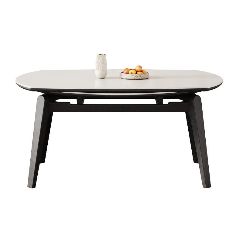 Elegant Ash Wood Table with Sintered Stone Top - Modern & Durable Dining Table fjx-2672