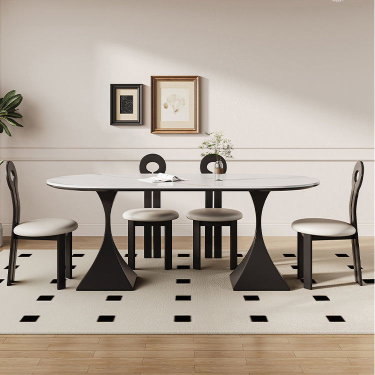 Sleek Modern Table - Sintered Stone & Carbon Steel Design for Stylish Living fjx-2673