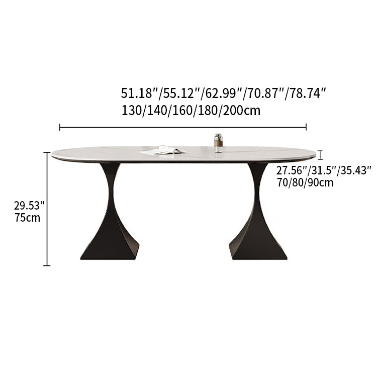 Sleek Modern Table - Sintered Stone & Carbon Steel Design for Stylish Living fjx-2673