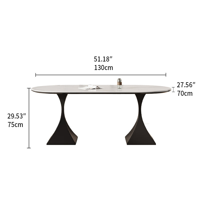 Sleek Modern Table - Sintered Stone & Carbon Steel Design for Stylish Living fjx-2673