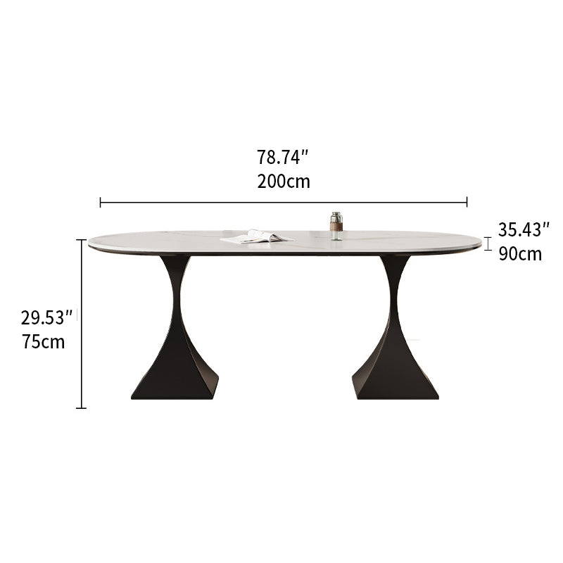 Sleek Modern Table - Sintered Stone & Carbon Steel Design for Stylish Living fjx-2673