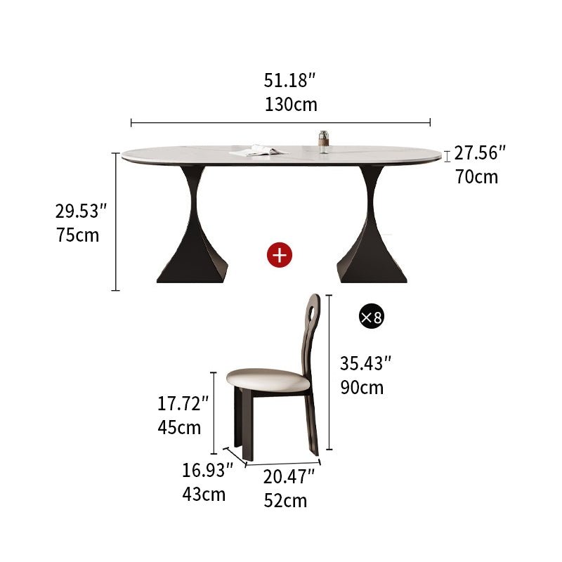 Sleek Modern Table - Sintered Stone & Carbon Steel Design for Stylish Living fjx-2673