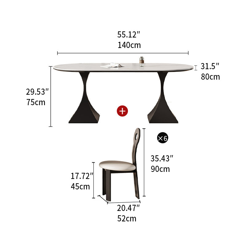 Sleek Modern Table - Sintered Stone & Carbon Steel Design for Stylish Living fjx-2673