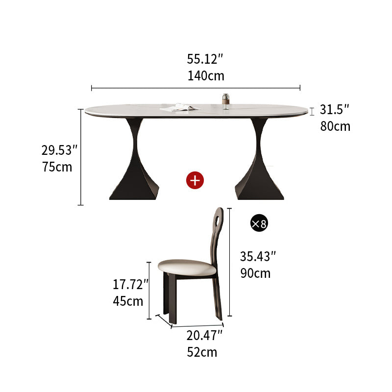 Sleek Modern Table - Sintered Stone & Carbon Steel Design for Stylish Living fjx-2673