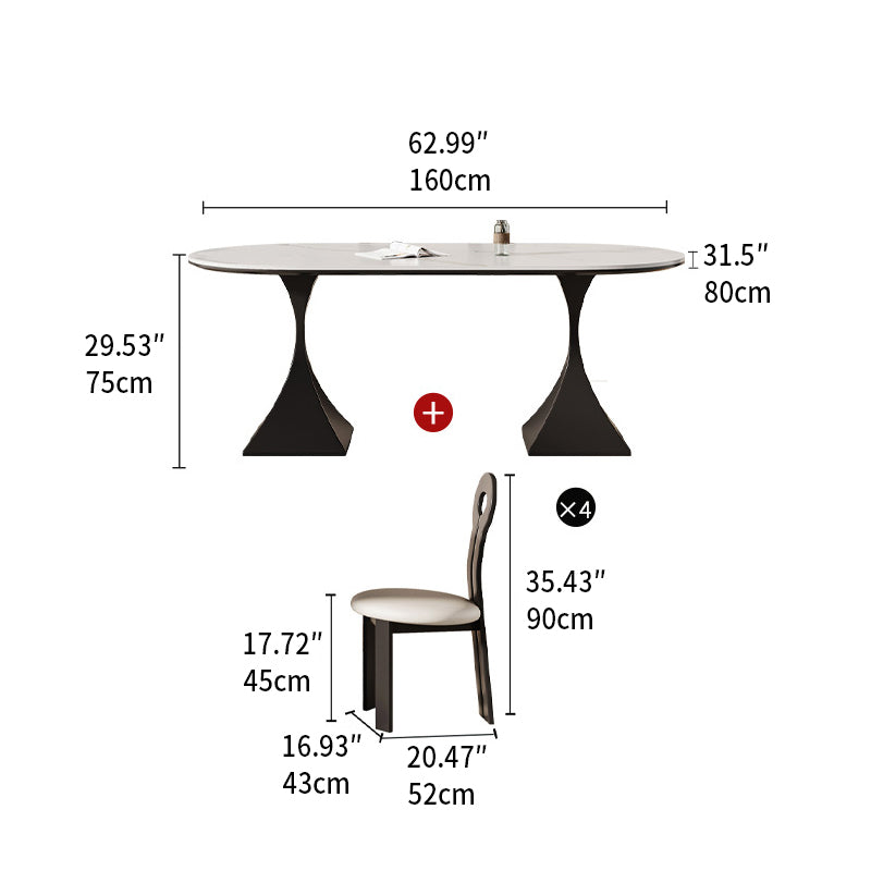 Sleek Modern Table - Sintered Stone & Carbon Steel Design for Stylish Living fjx-2673