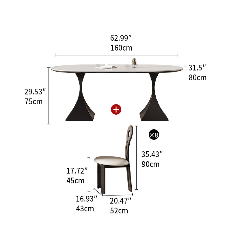 Sleek Modern Table - Sintered Stone & Carbon Steel Design for Stylish Living fjx-2673