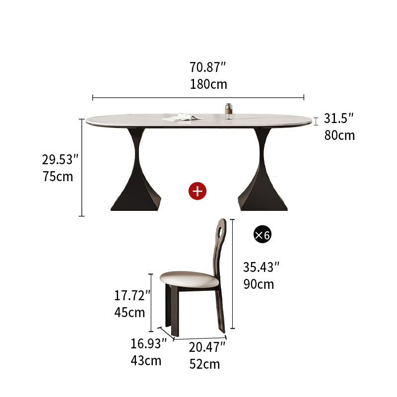 Sleek Modern Table - Sintered Stone & Carbon Steel Design for Stylish Living fjx-2673