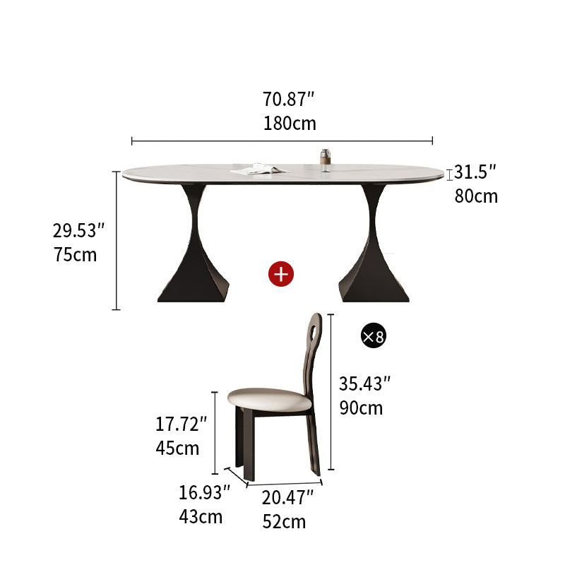 Sleek Modern Table - Sintered Stone & Carbon Steel Design for Stylish Living fjx-2673