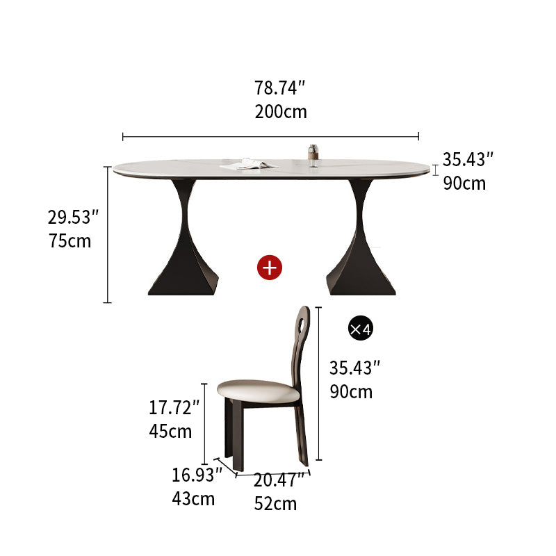 Sleek Modern Table - Sintered Stone & Carbon Steel Design for Stylish Living fjx-2673