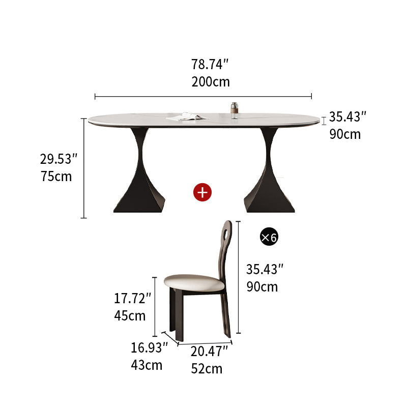 Sleek Modern Table - Sintered Stone & Carbon Steel Design for Stylish Living fjx-2673