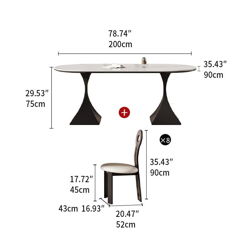 Sleek Modern Table - Sintered Stone & Carbon Steel Design for Stylish Living fjx-2673