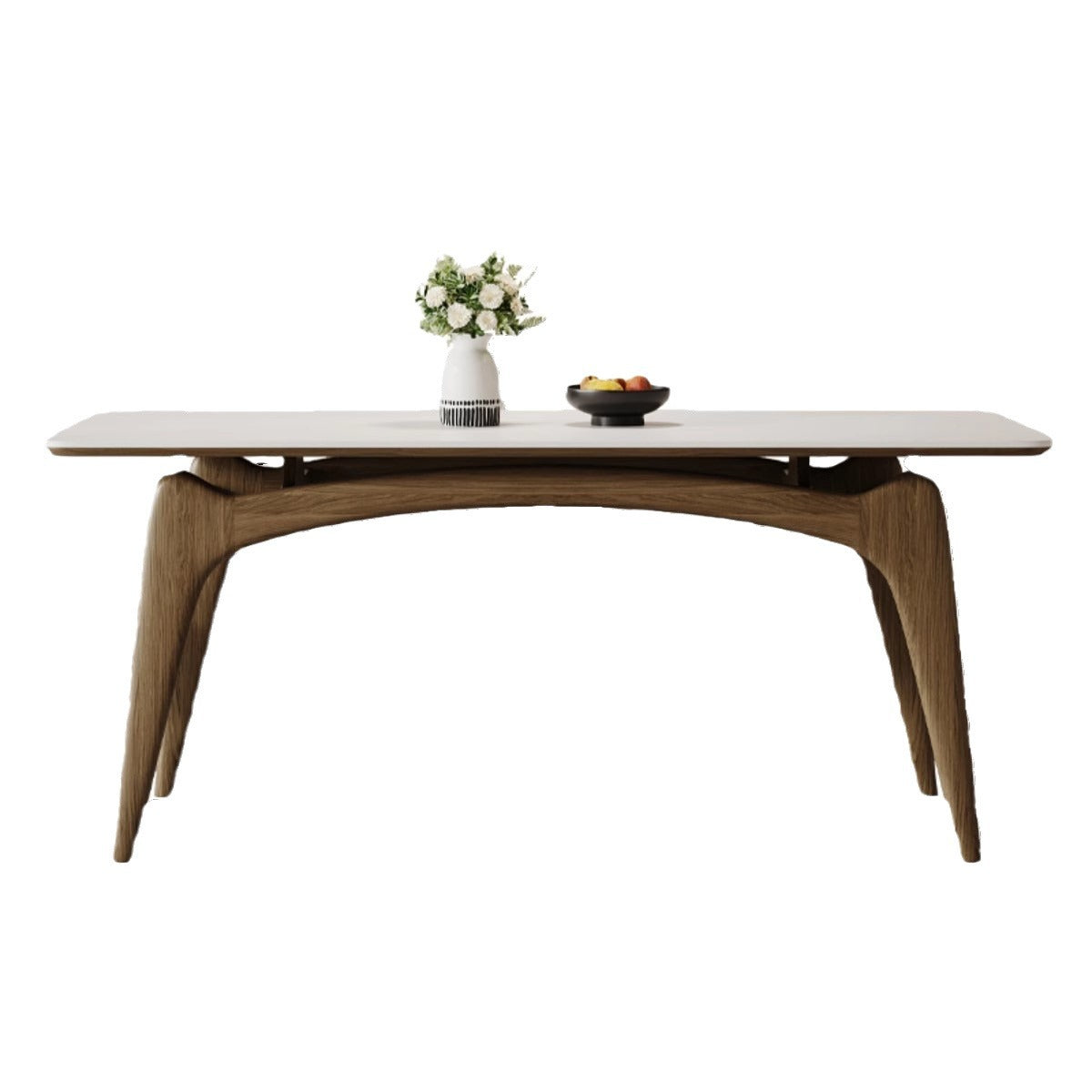 Elegant Ash Wood Table with Sintered Stone Top - Stylish and Durable Furniture Solution fjx-2674