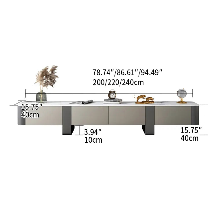 Modern Ceramic Sintered Stone TV Cabinet fjx-2679 - Sleek Elegant Design for Living Rooms