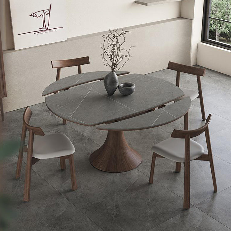 Luxurious Oak Wood & Sintered Stone Table - Perfect for Elegant Dining Spaces fjx-2681