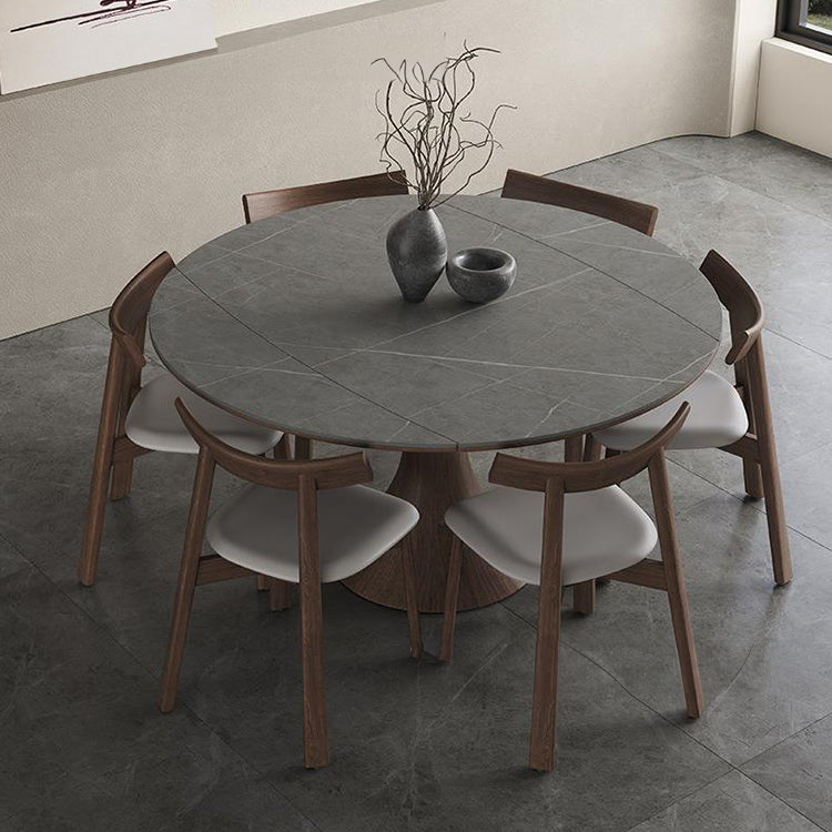 Luxurious Oak Wood & Sintered Stone Table - Perfect for Elegant Dining Spaces fjx-2681