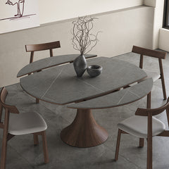 Luxurious Oak Wood & Sintered Stone Table - Perfect for Elegant Dining Spaces fjx-2681