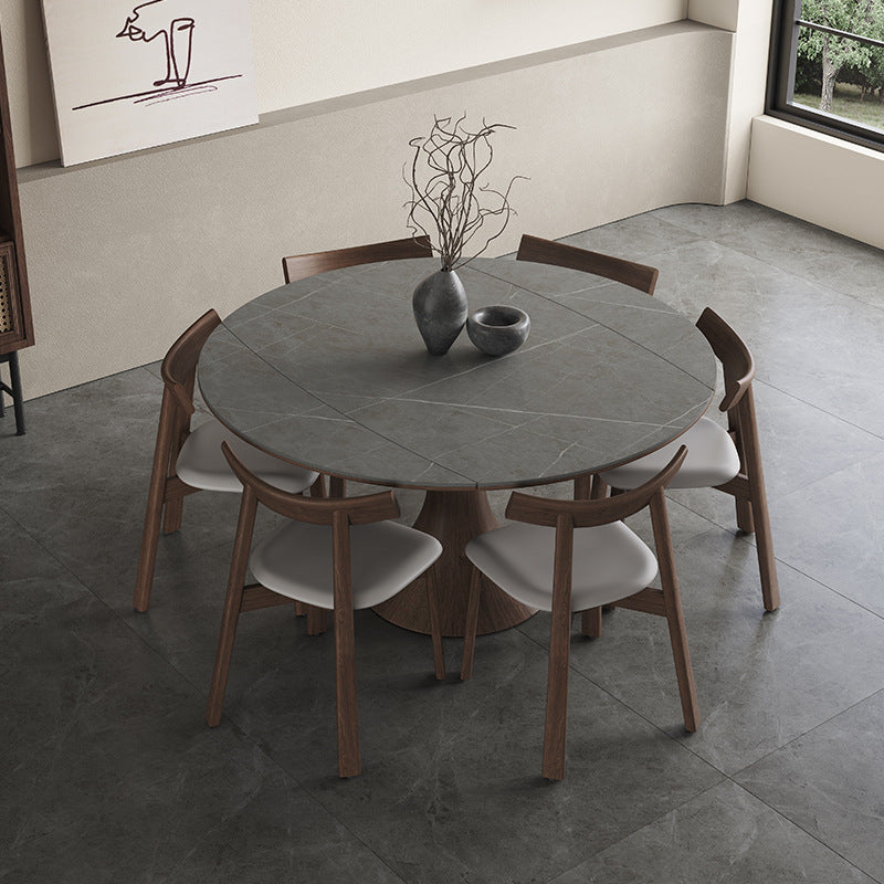 Luxurious Oak Wood & Sintered Stone Table - Perfect for Elegant Dining Spaces fjx-2681