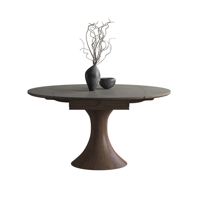 Luxurious Oak Wood & Sintered Stone Table - Perfect for Elegant Dining Spaces fjx-2681