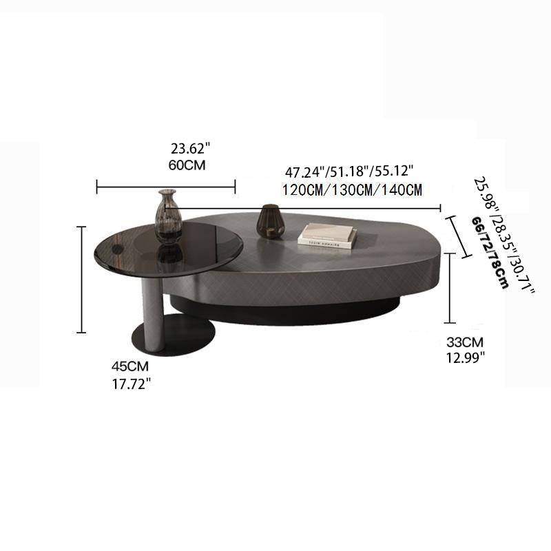 Modern Stainless Steel Carbon Steel Solid Wood Coffee Table for Home and Office fjx-2686