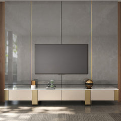 Modern TV Cabinet | Sintered Stone & Solid Wood Entertainment Center fjx-2688