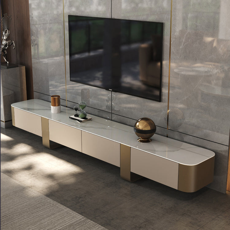 Modern TV Cabinet | Sintered Stone & Solid Wood Entertainment Center fjx-2688