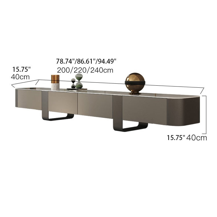 Modern TV Cabinet | Sintered Stone & Solid Wood Entertainment Center fjx-2688