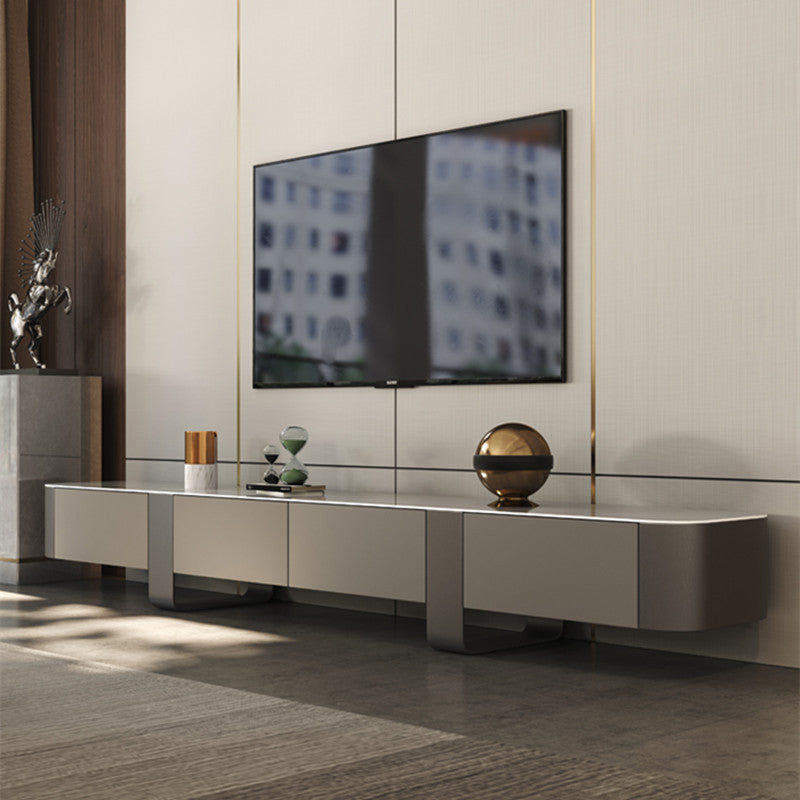 Modern TV Cabinet | Sintered Stone & Solid Wood Entertainment Center fjx-2688