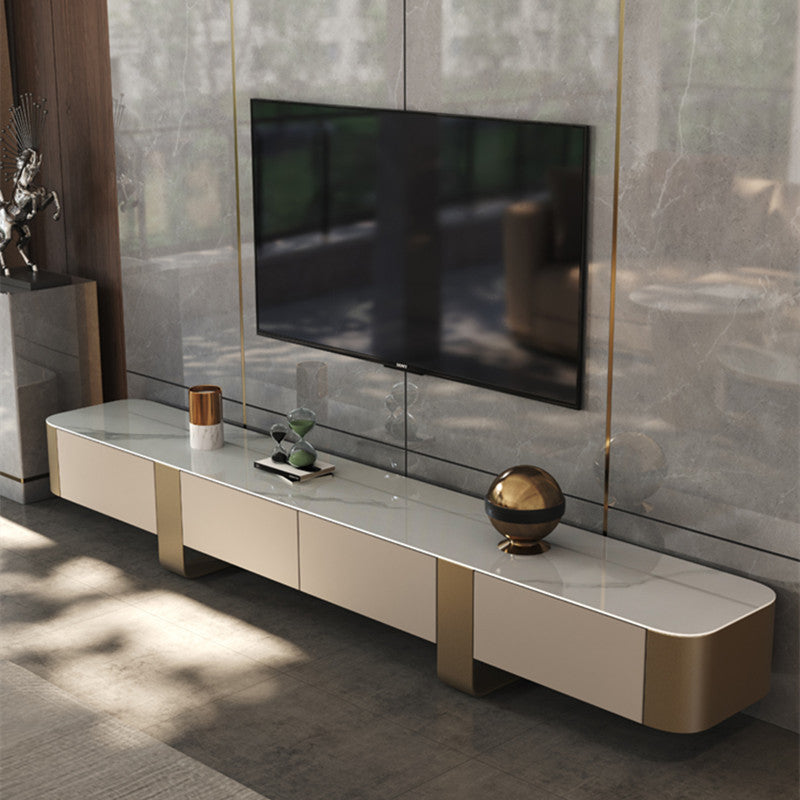 Modern TV Cabinet | Sintered Stone & Solid Wood Entertainment Center fjx-2688