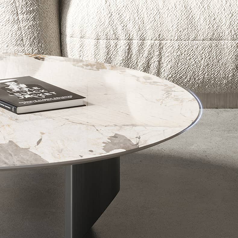 Sleek Sintered Stone Coffee Table with Stainless Steel Frame – Modern Elegance for Your Home fld-2745