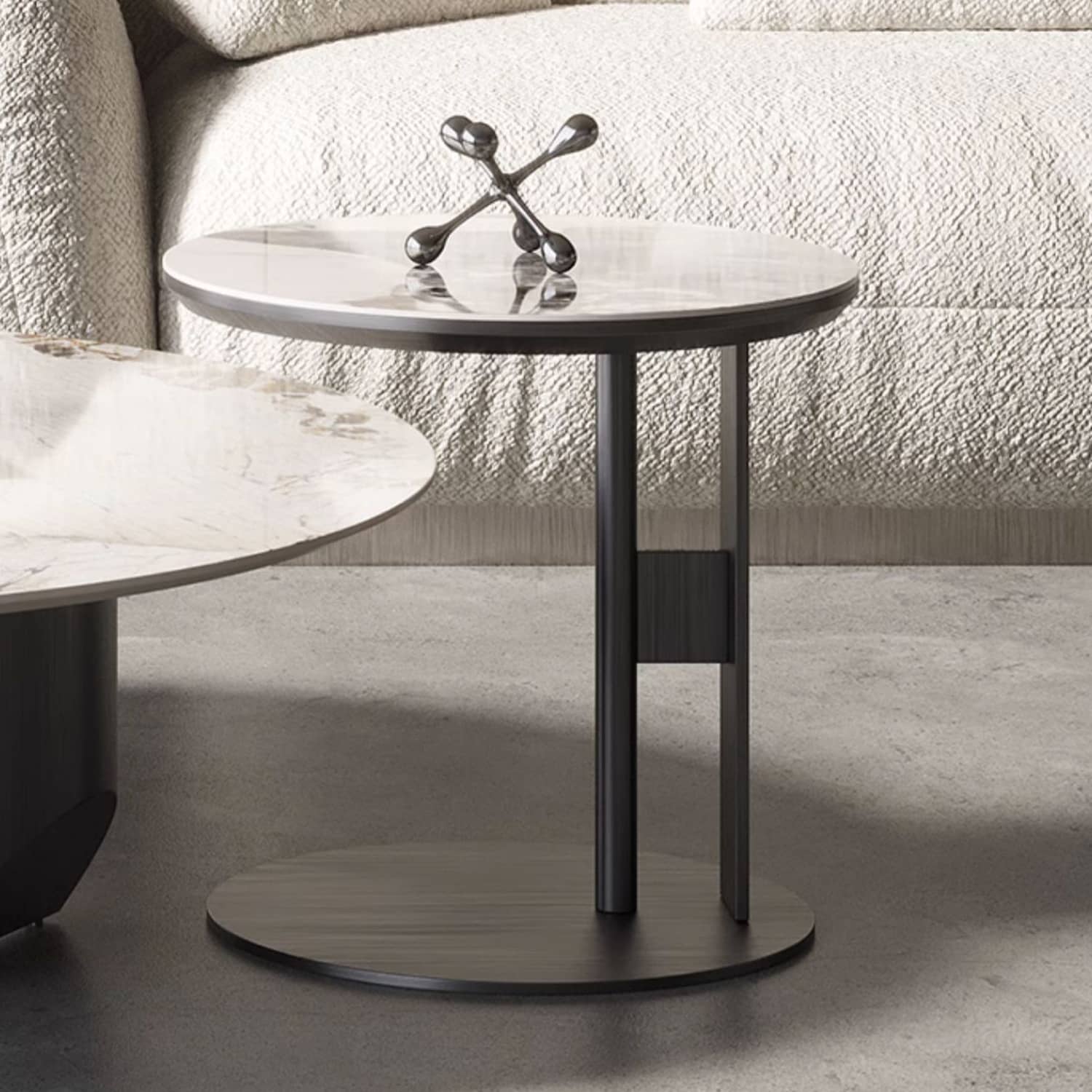 Sleek Sintered Stone Coffee Table with Stainless Steel Frame – Modern Elegance for Your Home fld-2745