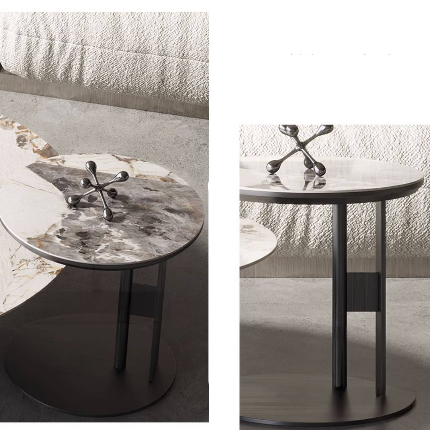 Sleek Sintered Stone Coffee Table with Stainless Steel Frame – Modern Elegance for Your Home fld-2745