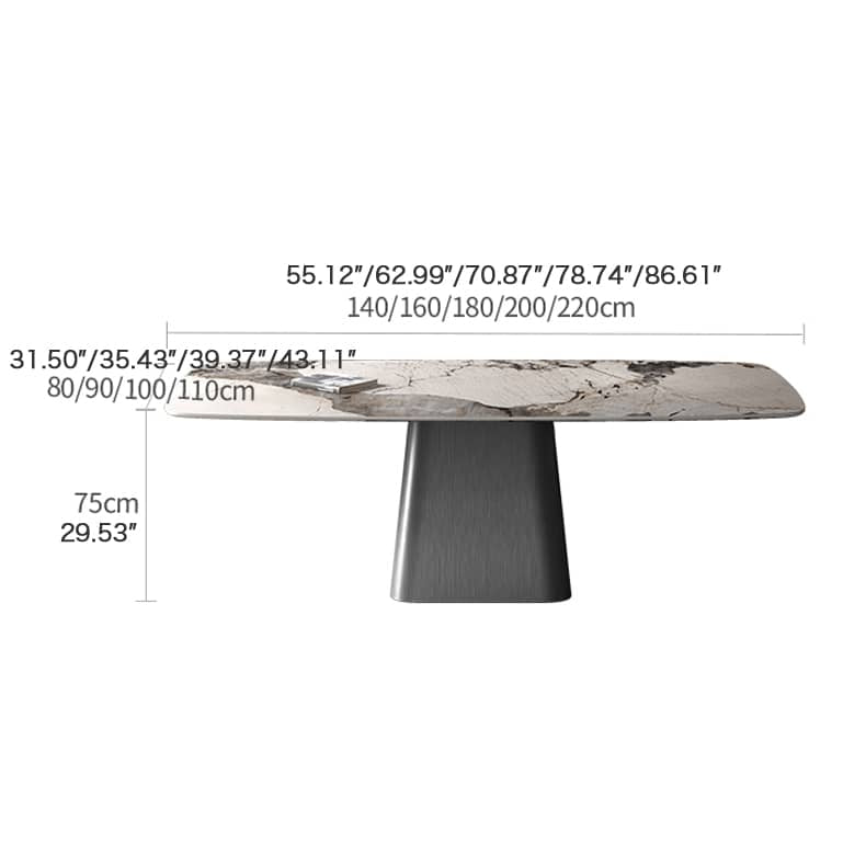 Modern Sintered Stone & Stainless Steel Table - Stylish and Durable Dining Solution fld-2746