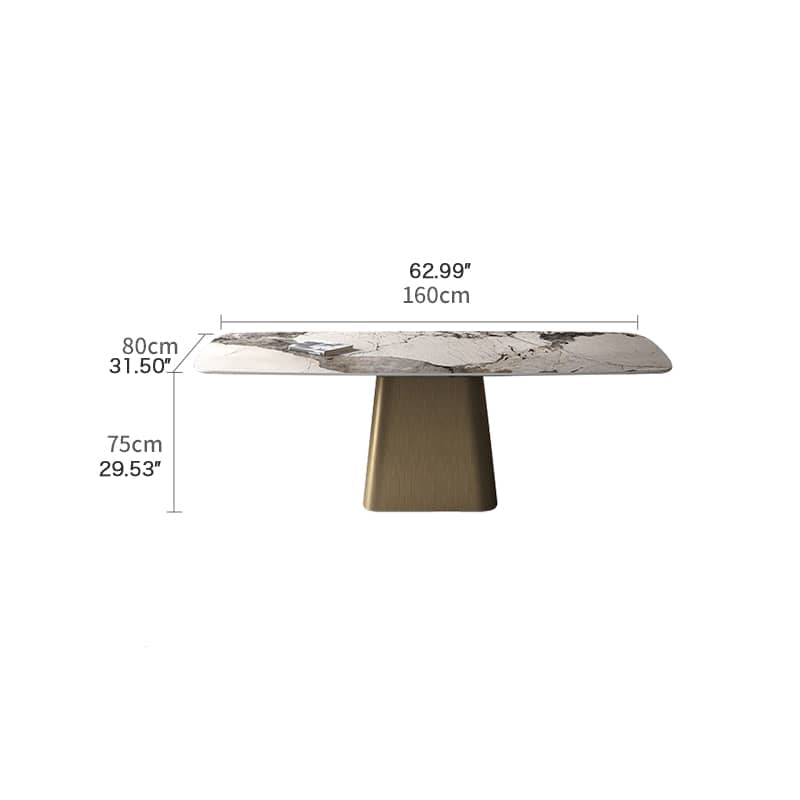 Modern Sintered Stone & Stainless Steel Table - Stylish and Durable Dining Solution fld-2746