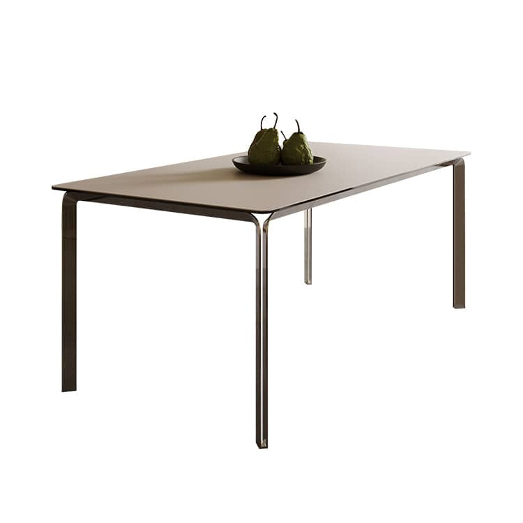 Modern Sintered Stone Glass & Stainless Steel Table – Luxury Design for Your Home fld-2748