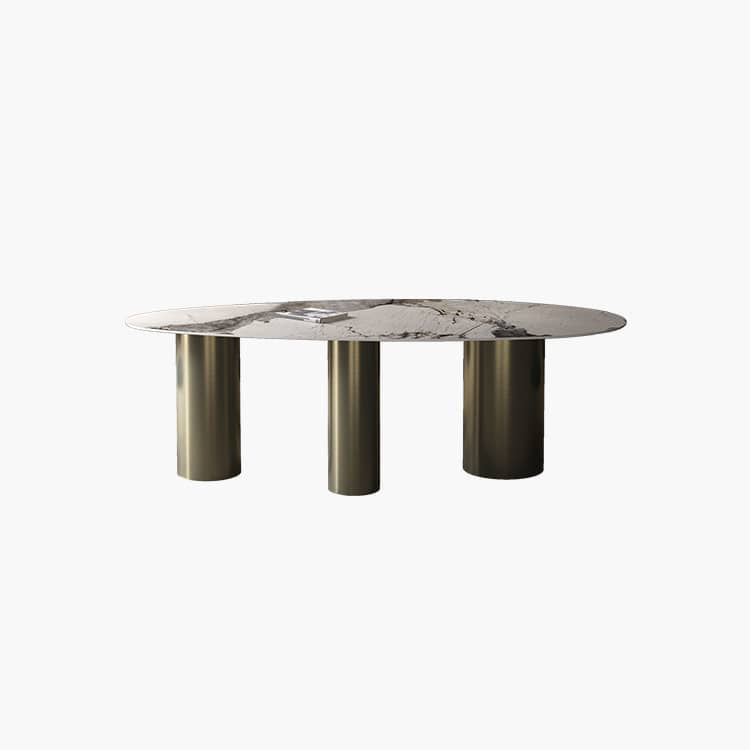 Elegant Sintered Stone Table with Stainless Steel Frame – Durable & Modern Design fld-2749