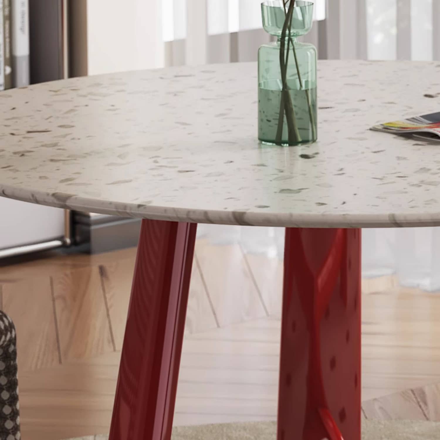 Stunning Terrazzo Beech Wood Table – Elevate Your Home Décor Elegantly fld-2752