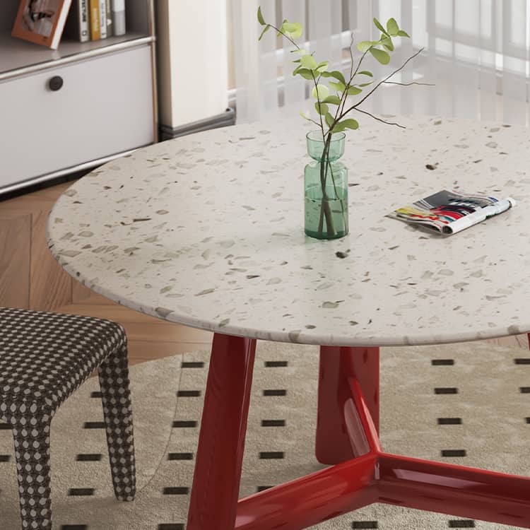 Stunning Terrazzo Beech Wood Table – Elevate Your Home Décor Elegantly fld-2752