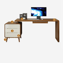 Premium Quality Brown Ash and Pine Wood Desk - Elegant Home Decor fmbs-001