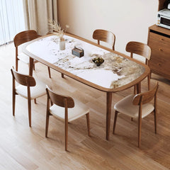 Modern Rectangular Wooden Dining Table –Sintered Stone Top Durable Design for Diningroom fmbs-002