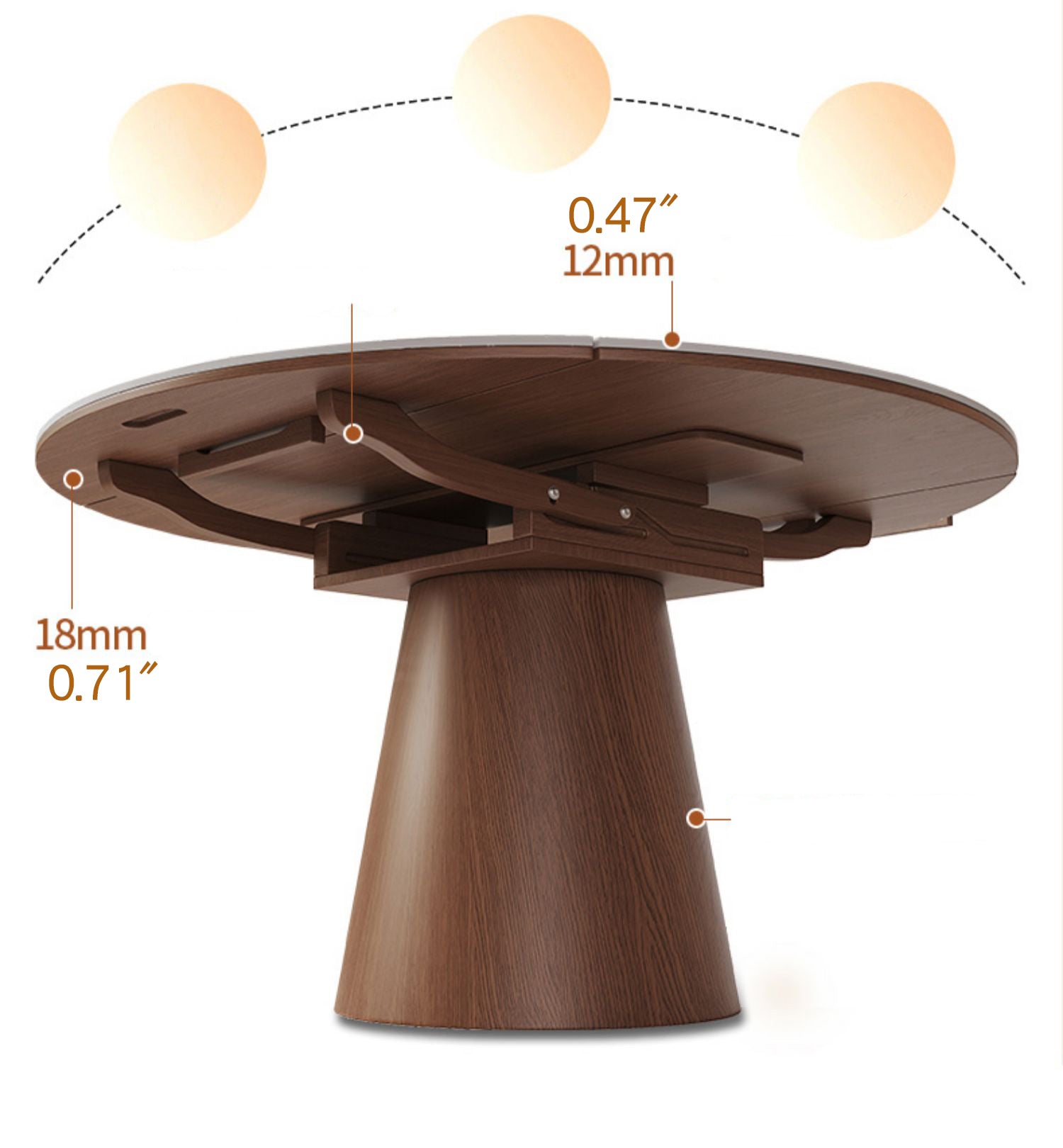 Modern Oak Wood Dining Table with Extendable Sintered Stone Top & Pedestal for Dining Room fmbs-004