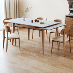 Modern Extendable Rectangular Dining Table with Sintered Stone Top for 6-8 Persons fmbs-008