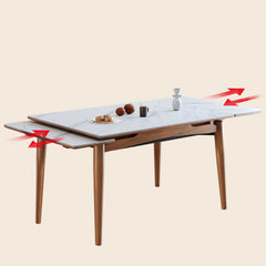 Modern Extendable Rectangular Dining Table with Sintered Stone Top for 6-8 Persons fmbs-008