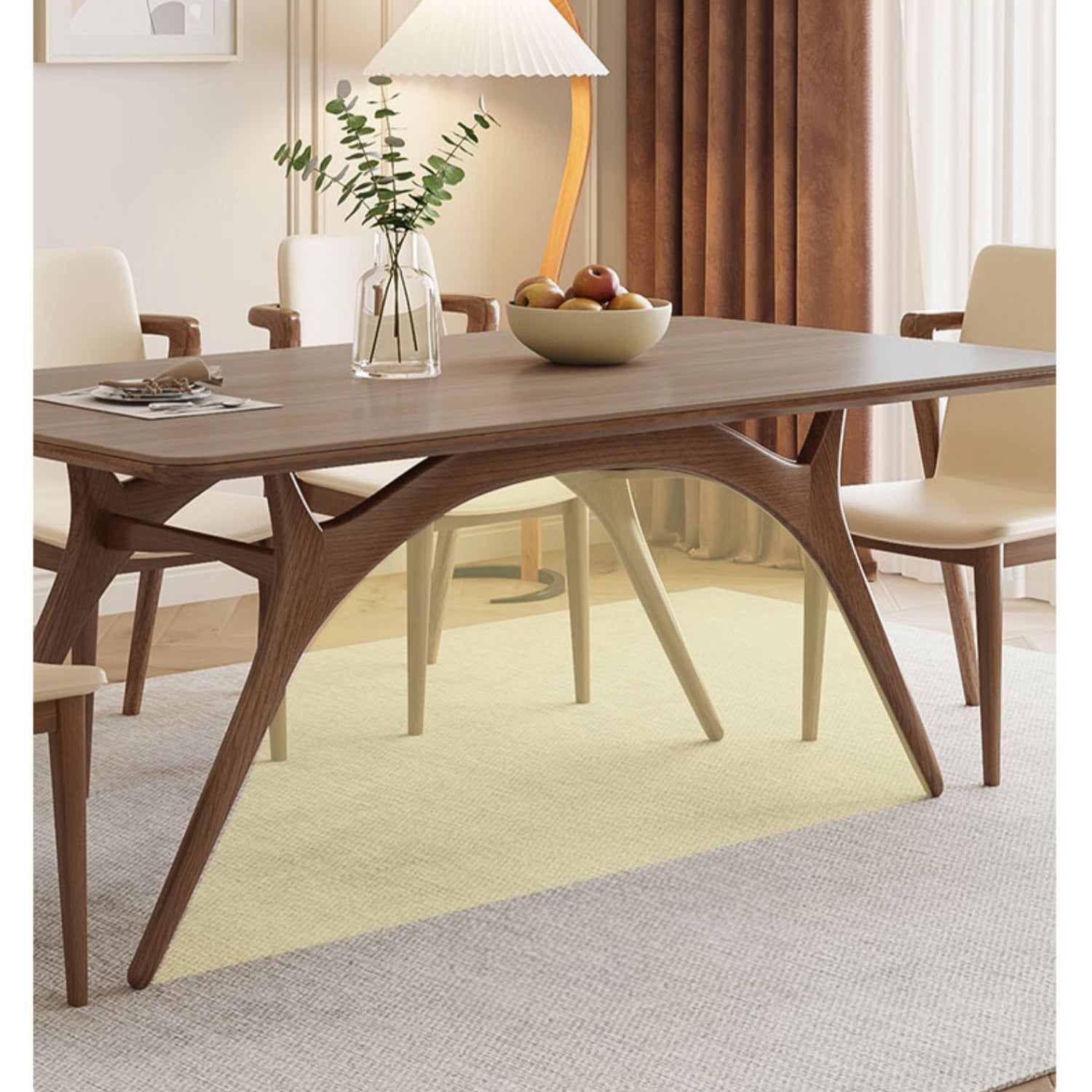 Minimalistic Rectangular Wooden Dining Table with Sintered Stone Top for 6 People fmbs-013